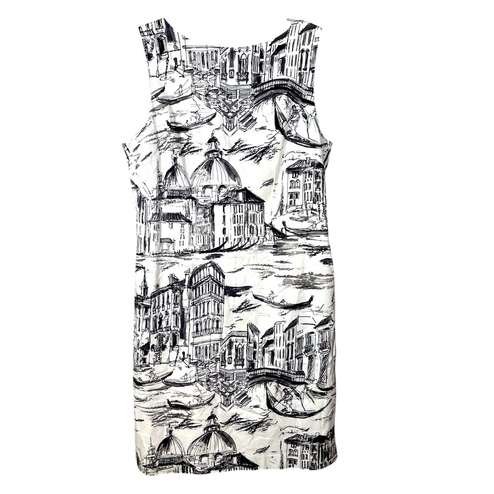 Leslie Fay Black and White Printed Mini Dress